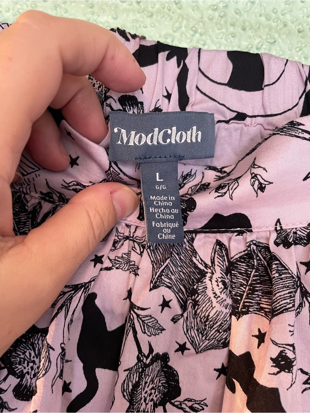 Modcloth Lavender Halloween Cat Print Skirt with Pockets - Picture 5 of 5